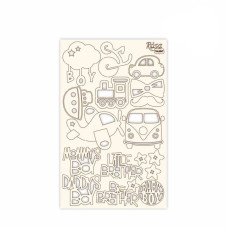Чипборд для скрапбукинга Детские мотивы 2, белый картон, 12,6х20см, ROSA TALENT