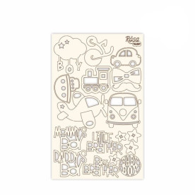 Чіпборд для скрапбукінгу Дитячі мотиви 2, білий картон, 12,6х20см, ROSA TALENT