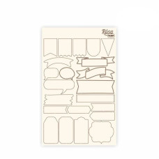 Чипборд для скрапбукинга Классический Теги, белый картон, 12,6х20см, ROSA TALENT