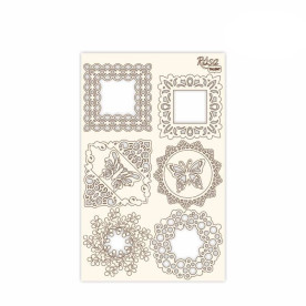 Чипборд для скрапбукинга Кружево 1, белый картон, 12,6х20см, ROSA TALENT
