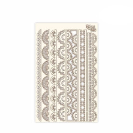 Чіпборд для скрапбукінгу Бордюрний Мереживо 1, білий картон, 12,6х20см, ROSA TALENT