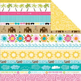 Двосторонній папір Borders Bright 30х30 см від Bella Blvd