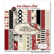 Набор бумаги Well Travelled 12 листов 15х15 см от Carta Bella