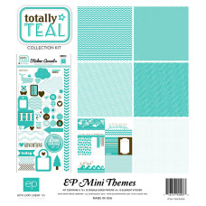 Набор бумаги Totally Teal Mini Theme 30х30 см 6 листов + наклейки от Echo Park