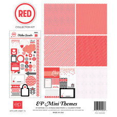 Набір паперу Red Mini Theme 30х30 см 6 листів + наклейки від Echo Park