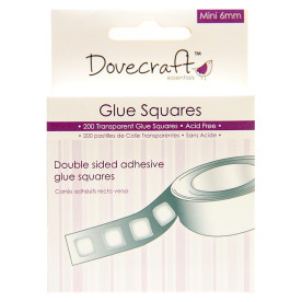Прозрачные клеевые квадратики Dovecraft Glue Squares 6х6 мм, 200 шт