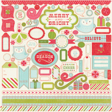 Лист з наклейками Merry and Bright 30х30 см від Carta Bella