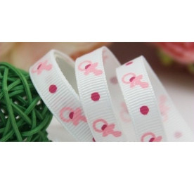 Репсова стрічка з принтом Baby Pink 9 мм, 90 см