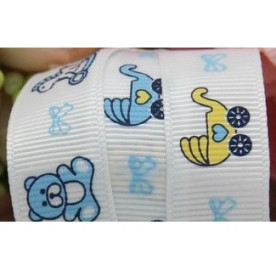 Репсовая лента с принтом Little Rocking Horse 16 мм, 90 см