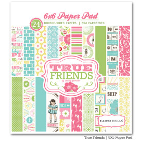 Набір паперу True Friends 15х15 см 12 аркушів від Carta Bella