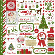 Лист з наклейками Very Merry Christmas 30х30 см від Echo Park