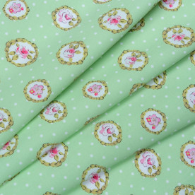 Декоративна тканина Монтпелье камея колір салатовий, бавовна 100%, 50х70 см