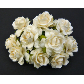 Набор 5 диких розочек цвета слоновой кости, 30 мм.