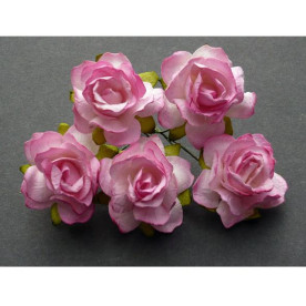 Дикие розочки, набор из 5 цветочков розового цвета, 30 мм