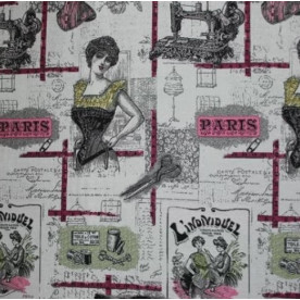 Ткань жаккард Ателье, серо-розовый, 50х70 см, полиэстер 73%, 350 г/м²