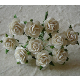 Набір 10 трояндочок 15 мм кольору слонової кістки