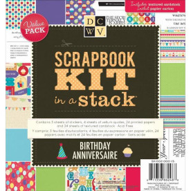 Набір паперу Birthday 55 аркушів 20х20 см від DCWV