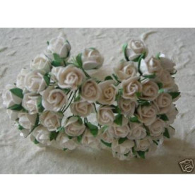 Набор из 10 полуоткрытых бутонов розы белого цвета