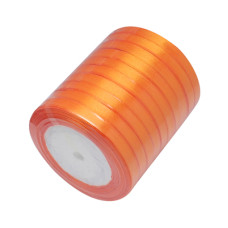 Атласная лента нежного оранжевого цвета, ширина 10 мм, длина 90 см