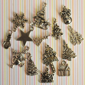 Набір новорічних підвісок кольору античного срібла, 10 шт