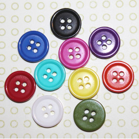 Набор пуговок различных цветов, диаметр 15 мм, 10 шт