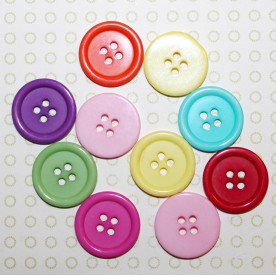Набор пуговок различных цветов, диаметр 20 мм, 10 шт