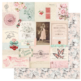 Лист двусторонней скрапбумаги All The Stars Shine For You - Cherry Sweet, 30x30 см, Prima