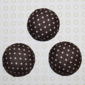 Тканинний кабошон коричневого кольору в горошок, 26х12 мм, 1 шт