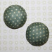 Тканинний кабошон оливкового кольору в горошок, 26х12 мм, 1 шт