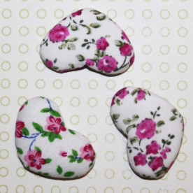 Тканинний кабошон Весняні квіти, 33х22х7 мм, 1 шт