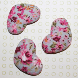 Тканинний кабошон Вінтажні троянди, 33х22х7 мм, 1 шт