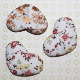 Тканинний кабошон Осінні квіти, 33х22х7 мм, 1 шт