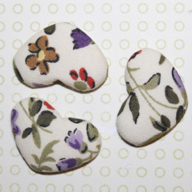 Тканинний кабошон Літні квіти, 33х22х7 мм, 1 шт