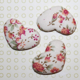 Тканевый кабошон Персиковые цветы, 33х22х7 мм, 1 шт