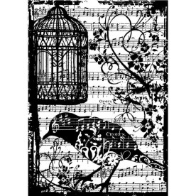 Гумовий штамп Bird Song 6х9 см, Tim Holtz
