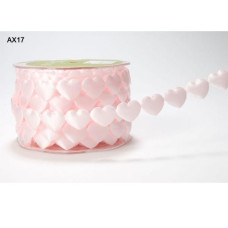 Декоративная лента "Сплошные сердечки" розового цвета 90 см от May Arts