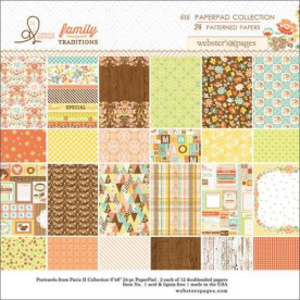 Набір паперу Family Traditions 12 аркушів 15х15 см від Webster's Pages