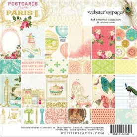 Набор бумаги Postcards From Paris II 12 листов 15х15 см от Webster's Pages