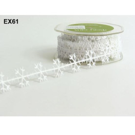 Фігурна стрічка "Білі сніжинки" 90 см від May Arts