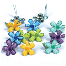 Набор брадсов Mini Bright Flowers от компании Eyelet Outlet, 12 шт