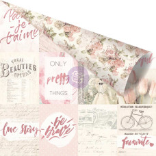 Лист двостороннього скраппаперу, Love Story, Notes That Last Forever, 30х30 см, Prima
