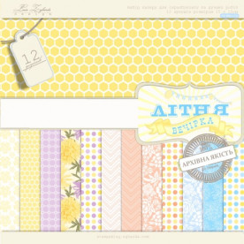 Набір паперу "Літня Вечірка" 12 листів 15х15 см від Lesia Zgharda