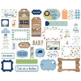 Набор высечек для скрапбукинга Baby Boy - Frames Tags, 33 шт., Echo Park