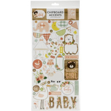 Набор клеевого чипборда Baby Girl - Accents, 15х32 см, Echo Park