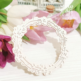 Чипборд многослойная рамка с незабудками Cr-012, Scrapbox