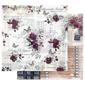 Лист двусторонней скрапбумаги с фольгированием Just Wing It - Darcelle, Prima