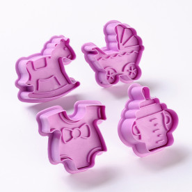 Набор форм-прессов для печенья, Малыш, 4 шт, 50х50 мм, высота от 17 до 52 мм