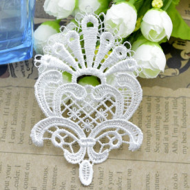 Кружевной декор Узорная лилия, 1 шт, 11х6 см, белый