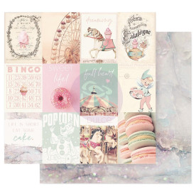 Лист двостороннього скраппаперу з фольгуванням Full Heart - Dulce, Prima