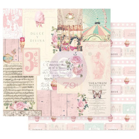 Лист двусторонней скрапбумаги с фольгированием Divina - Dulce, Prima